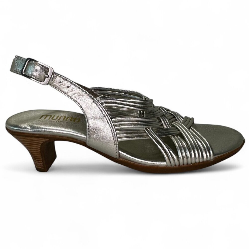 Munro Women's Marianna Slingback Sandal Sz 7 - Metallic Taupe - Picture 11 of 16